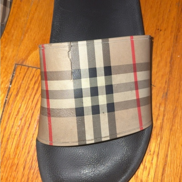Burberry Black and Tan Plaid Slides main image 6